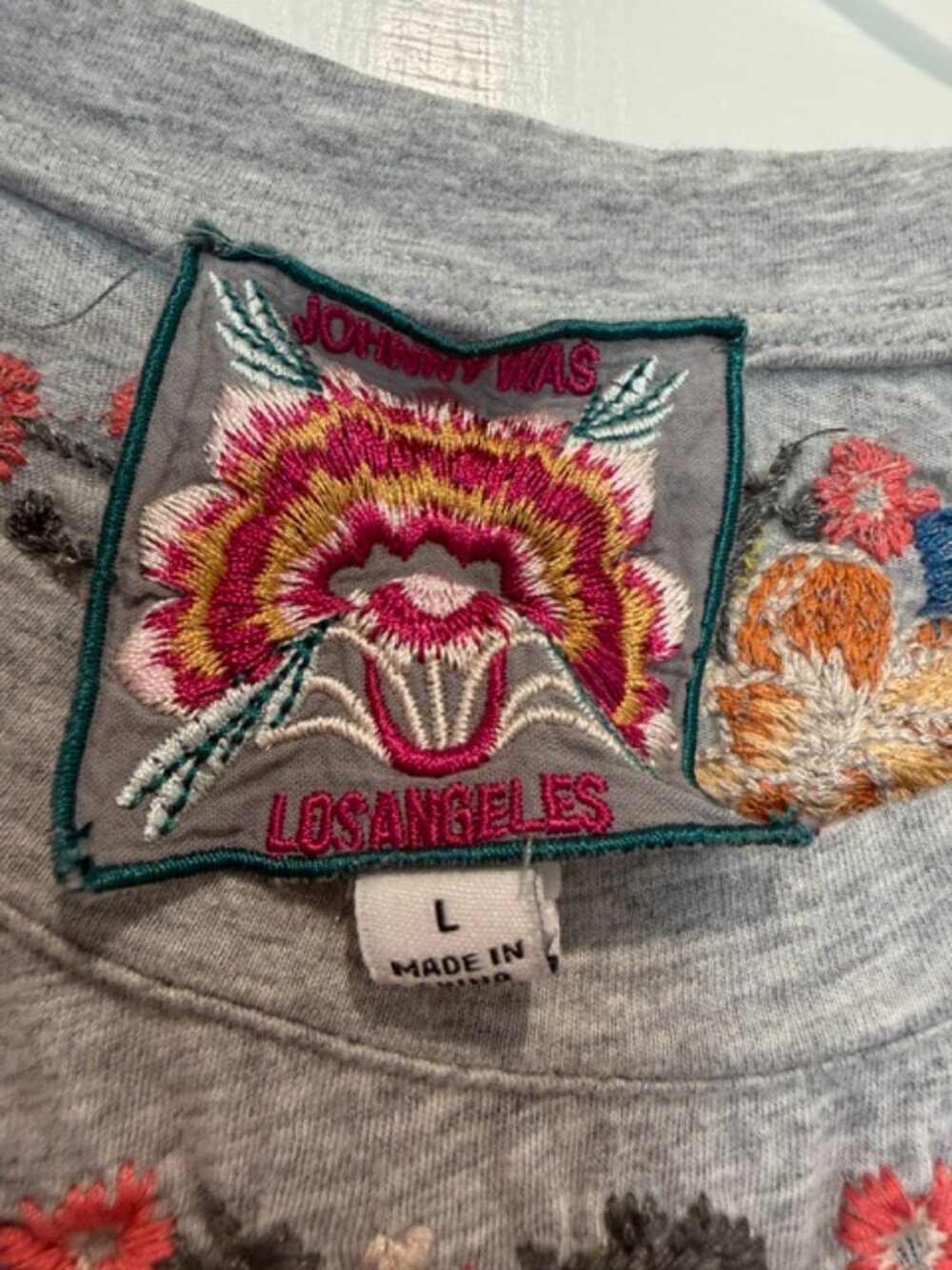 Johnny Was Floral Embroidered TeeShirt - Picture 4 of 5